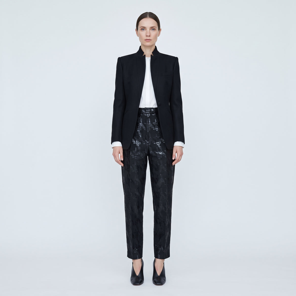 Metallic Jacquard Tailored Trousers