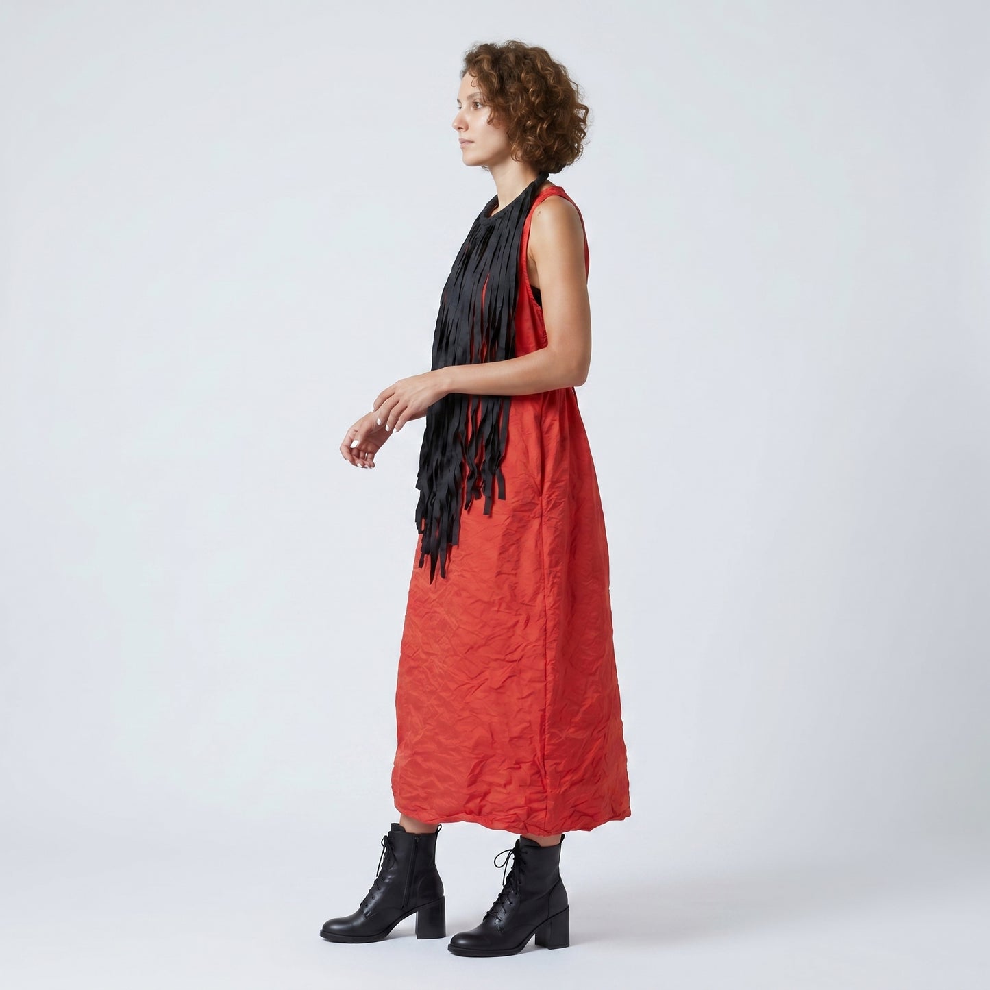 Avant-Garde Red Fringe Dress