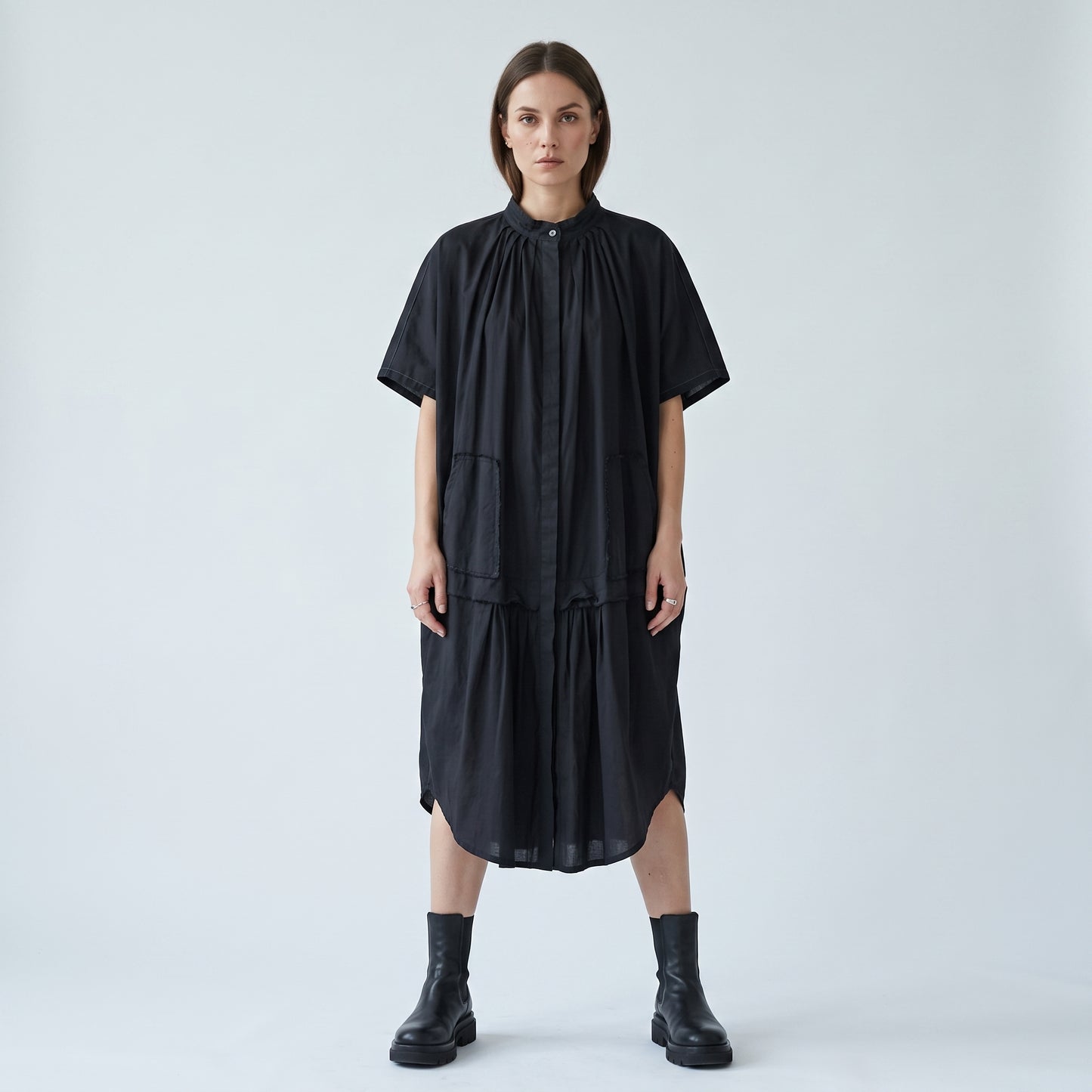 Pleated Cotton Poplin Tunic
