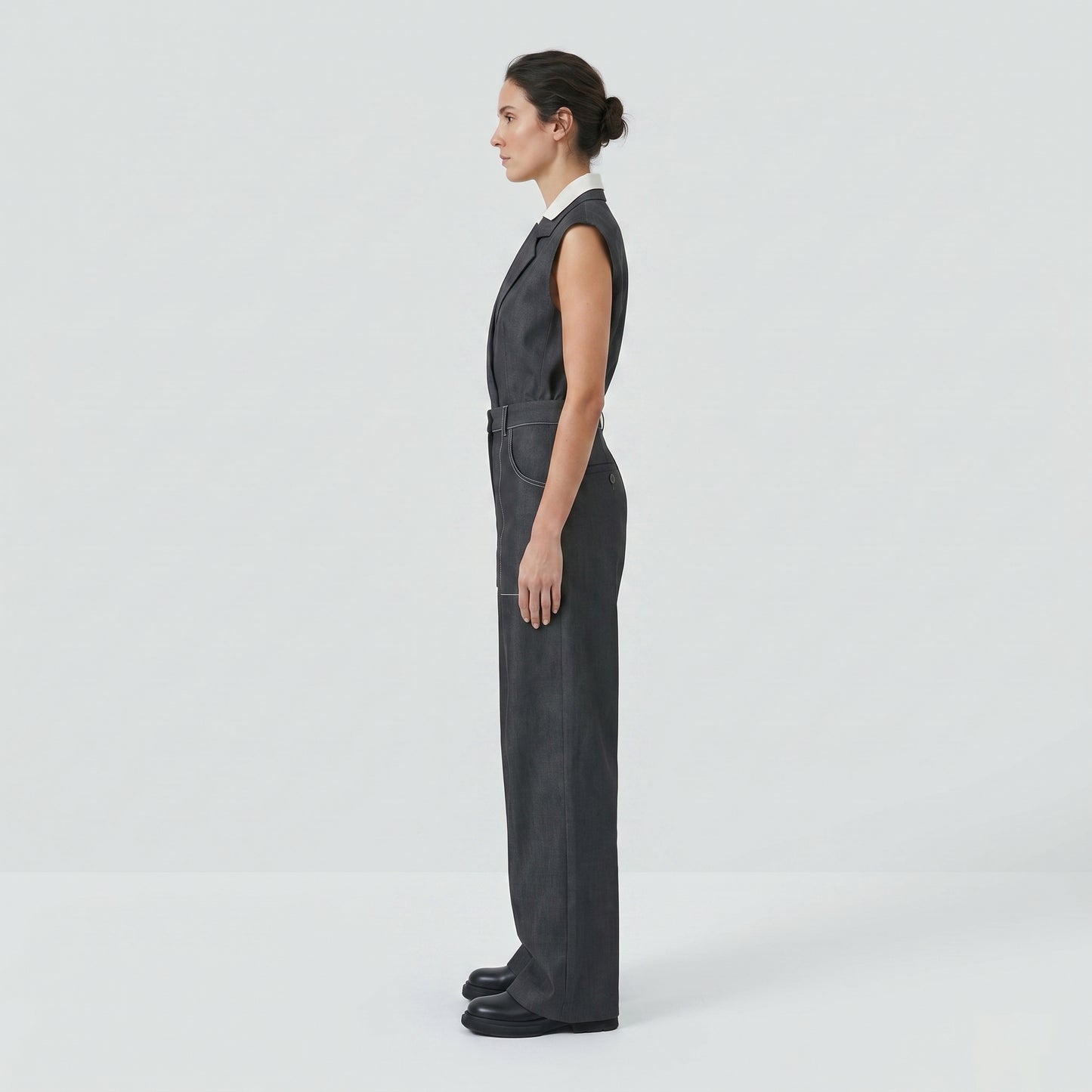 Wide Leg Denim Trousers