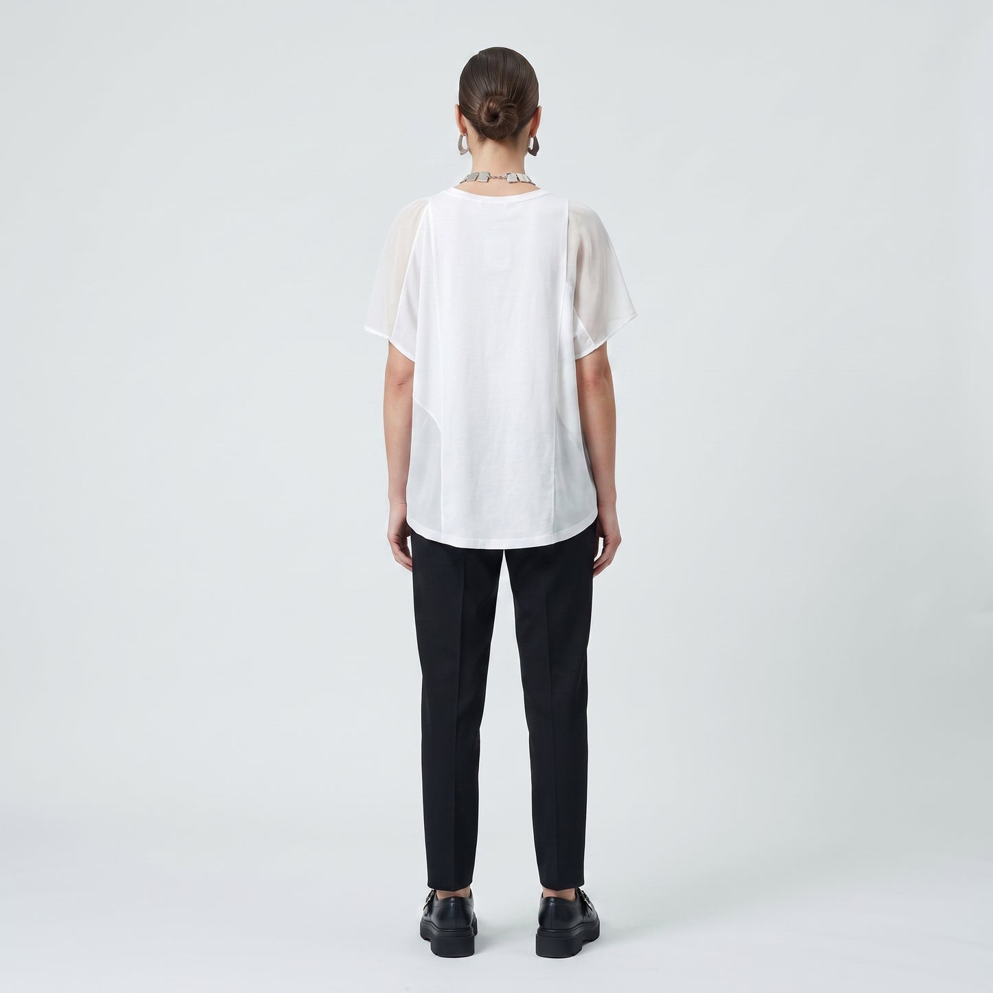 Asymmetric Ruffled Cotton Tee