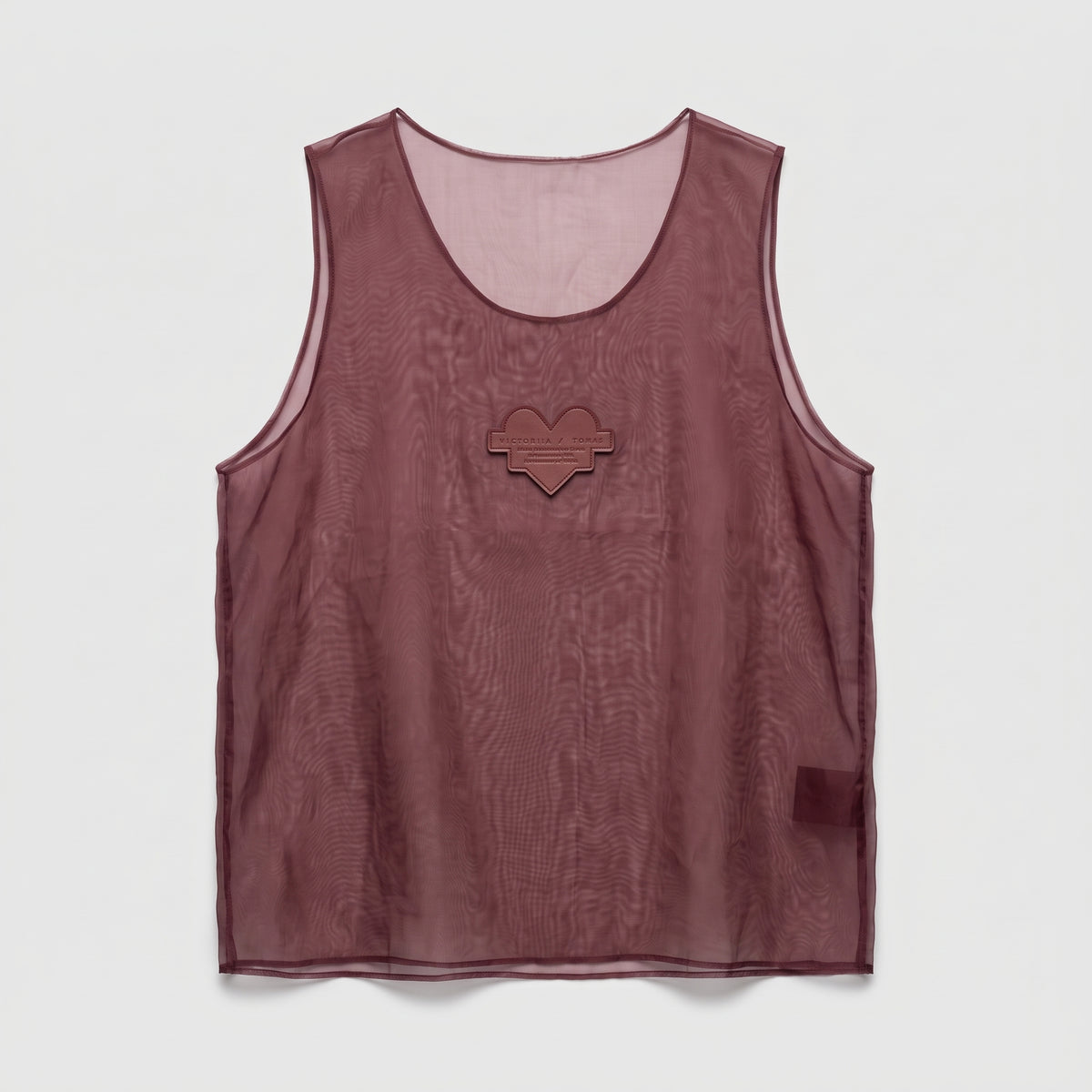Sheer Burgundy Heart Patch Tank