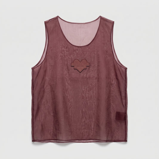 Sheer Burgundy Heart Patch Tank