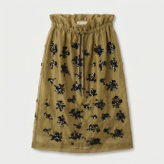 Embellished Sheer Midi Skirt