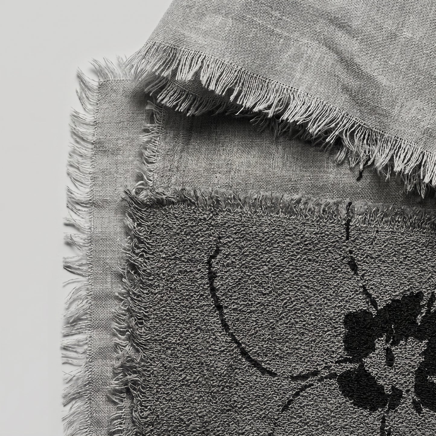 Floral Print Linen Blend Scarf