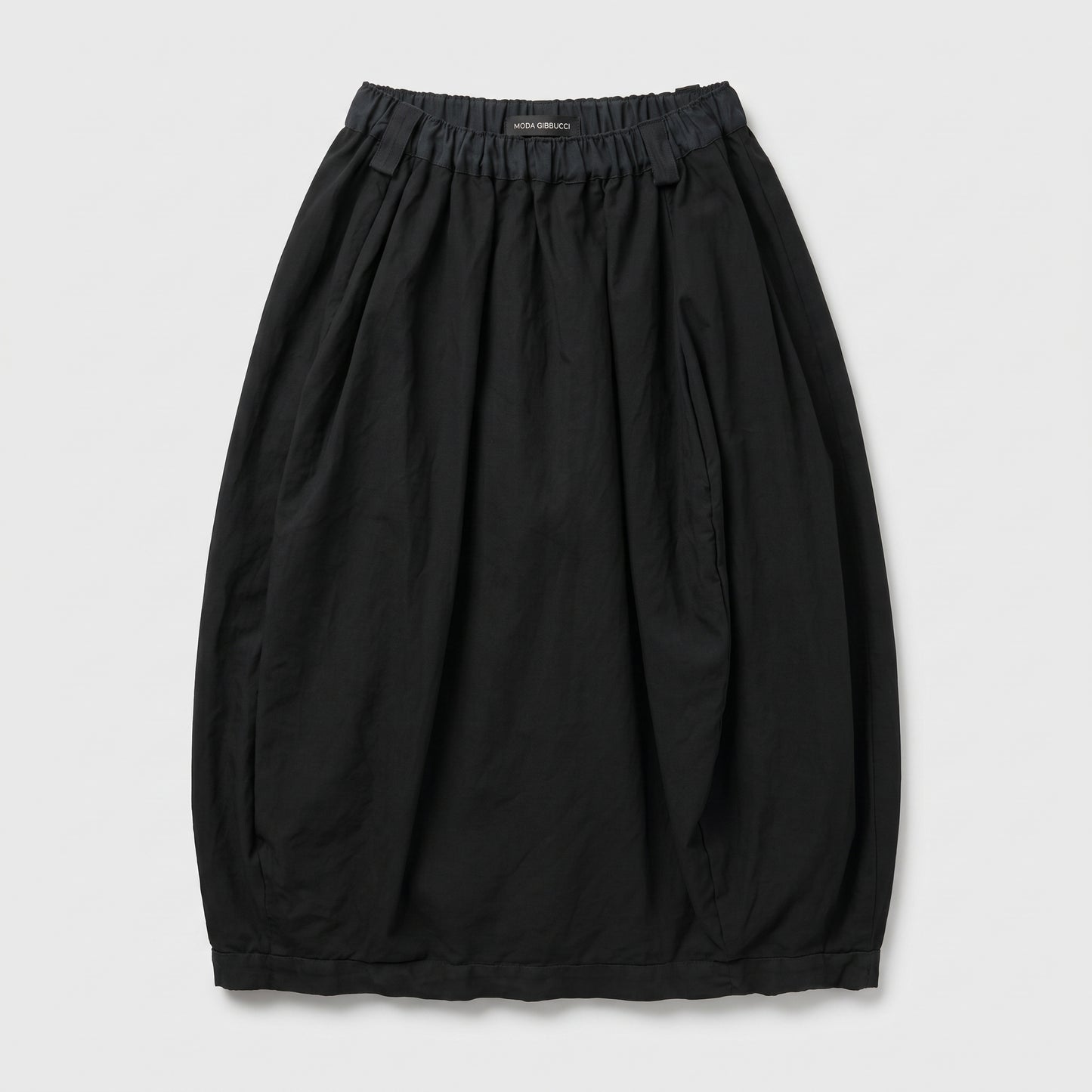 Minimalist Black Balloon Midi Skirt