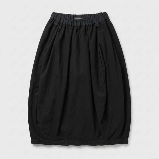 Minimalist Black Balloon Midi Skirt