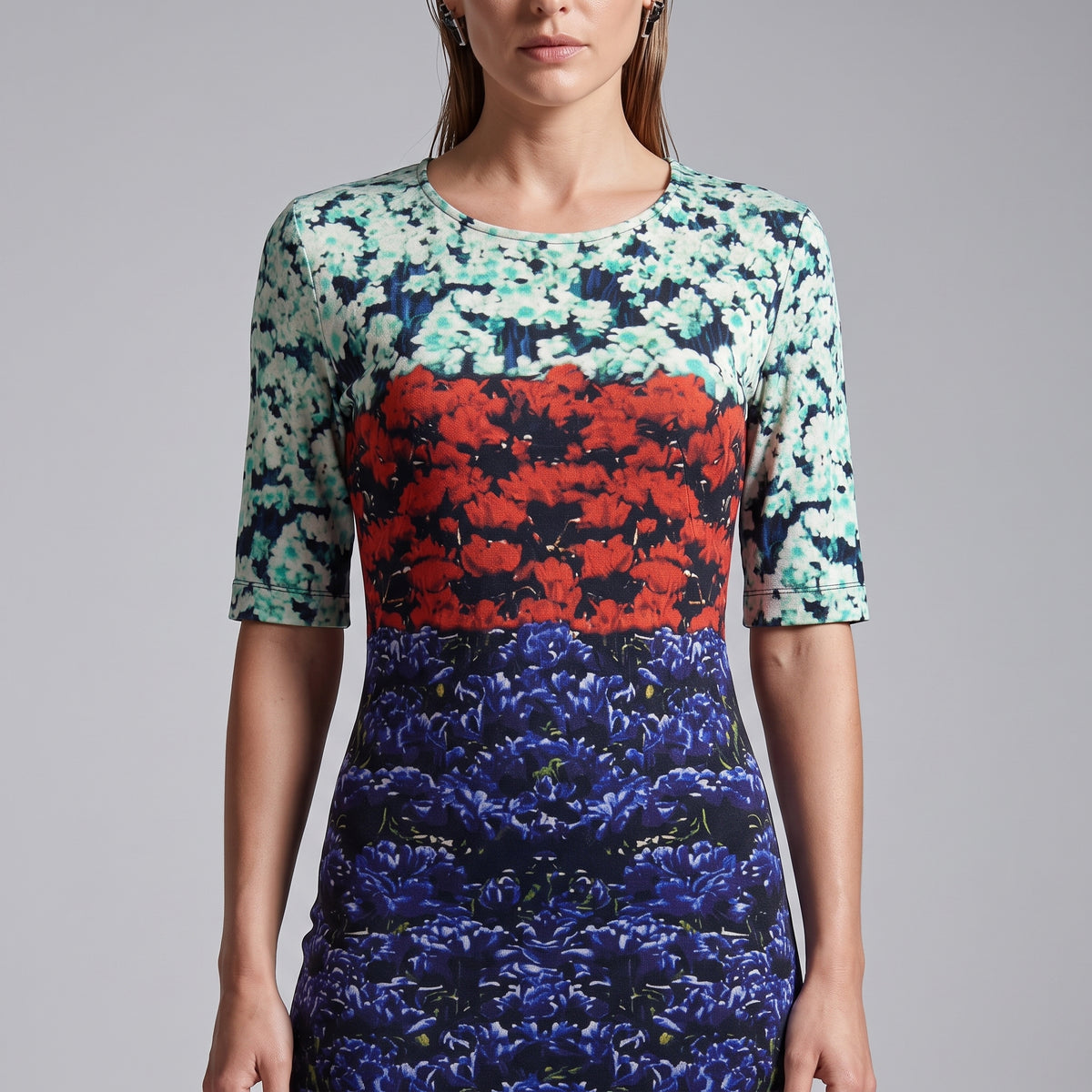 Vibrant Floral Print Mini Dress