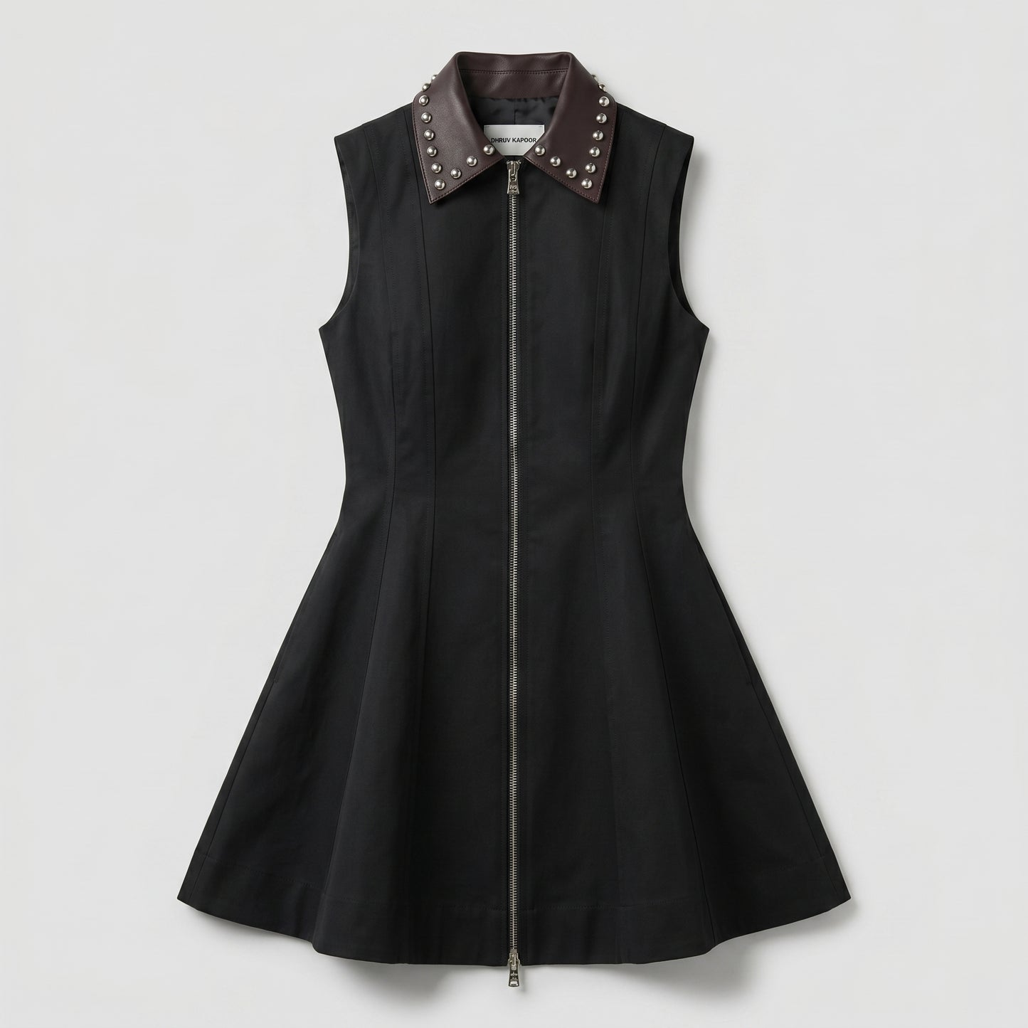 Studded Collared Zip-Front Vest