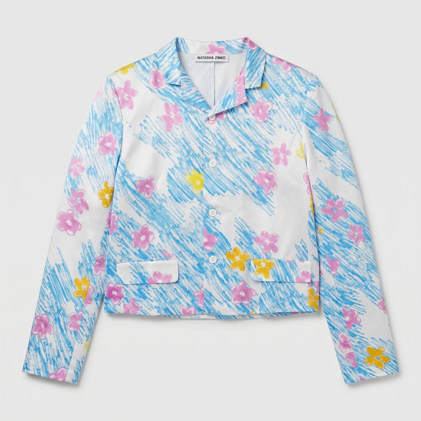 Floral Print Cropped Blazer