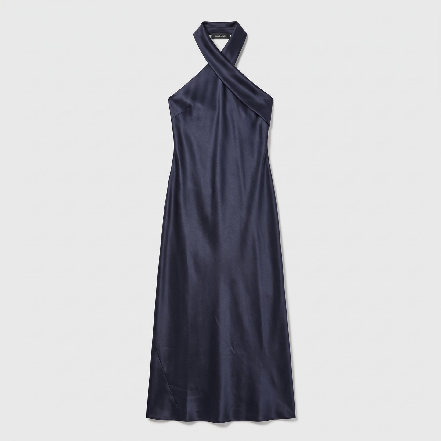 Satin Halter Neck Midi Dress