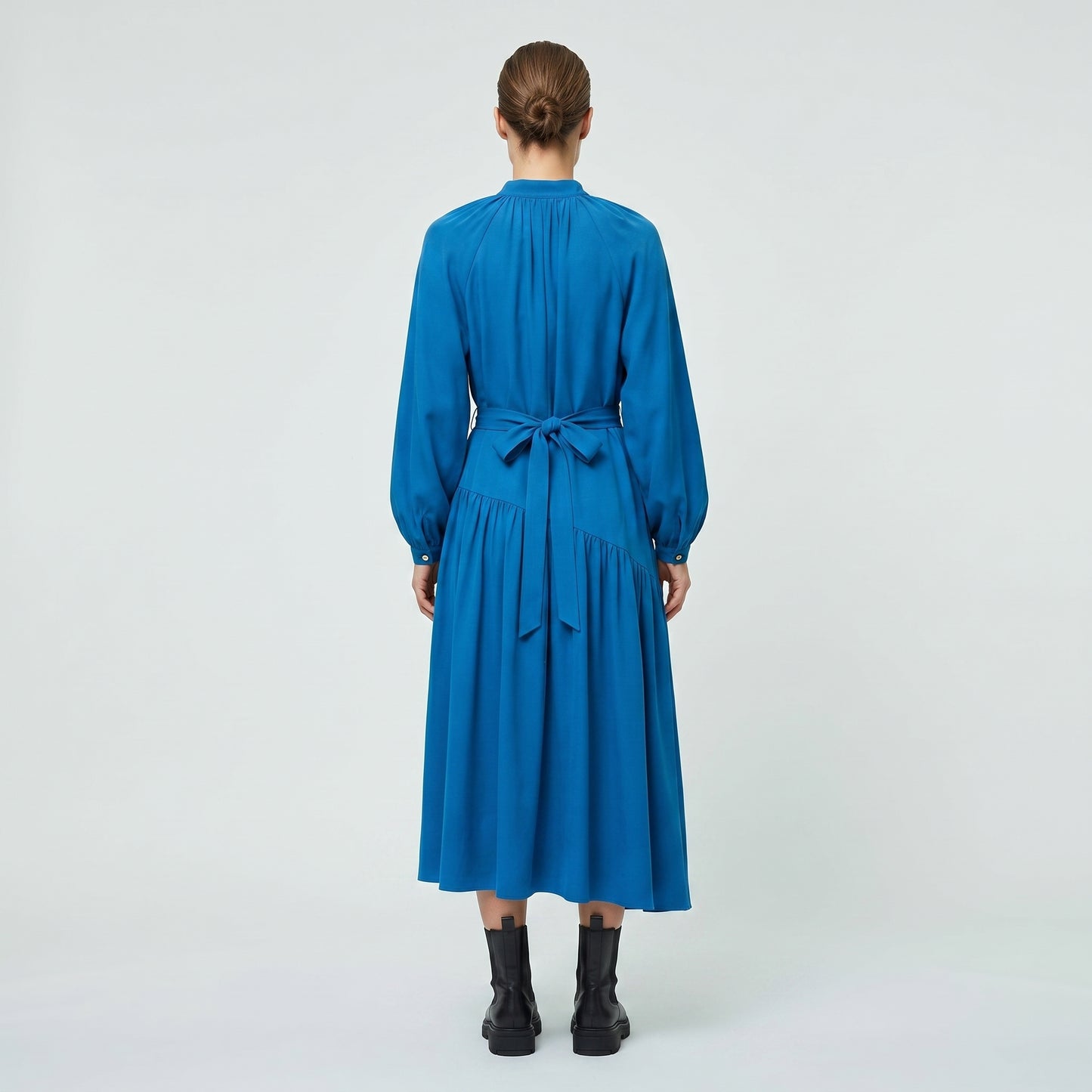 Asteria Belted Drape Midi Dress