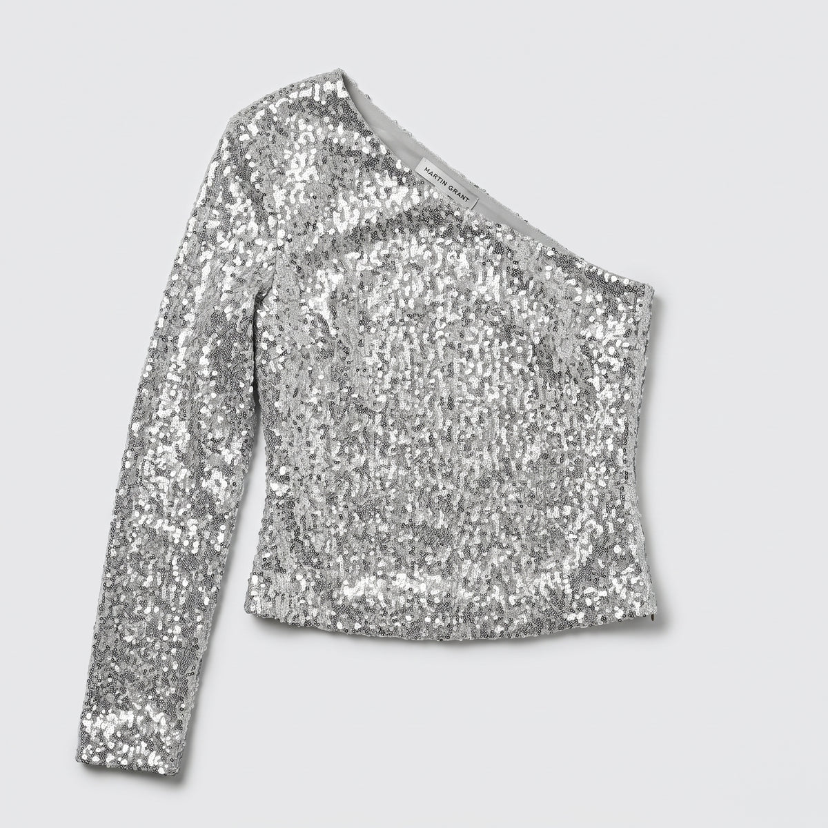 One-Shoulder Sequin Evening Top