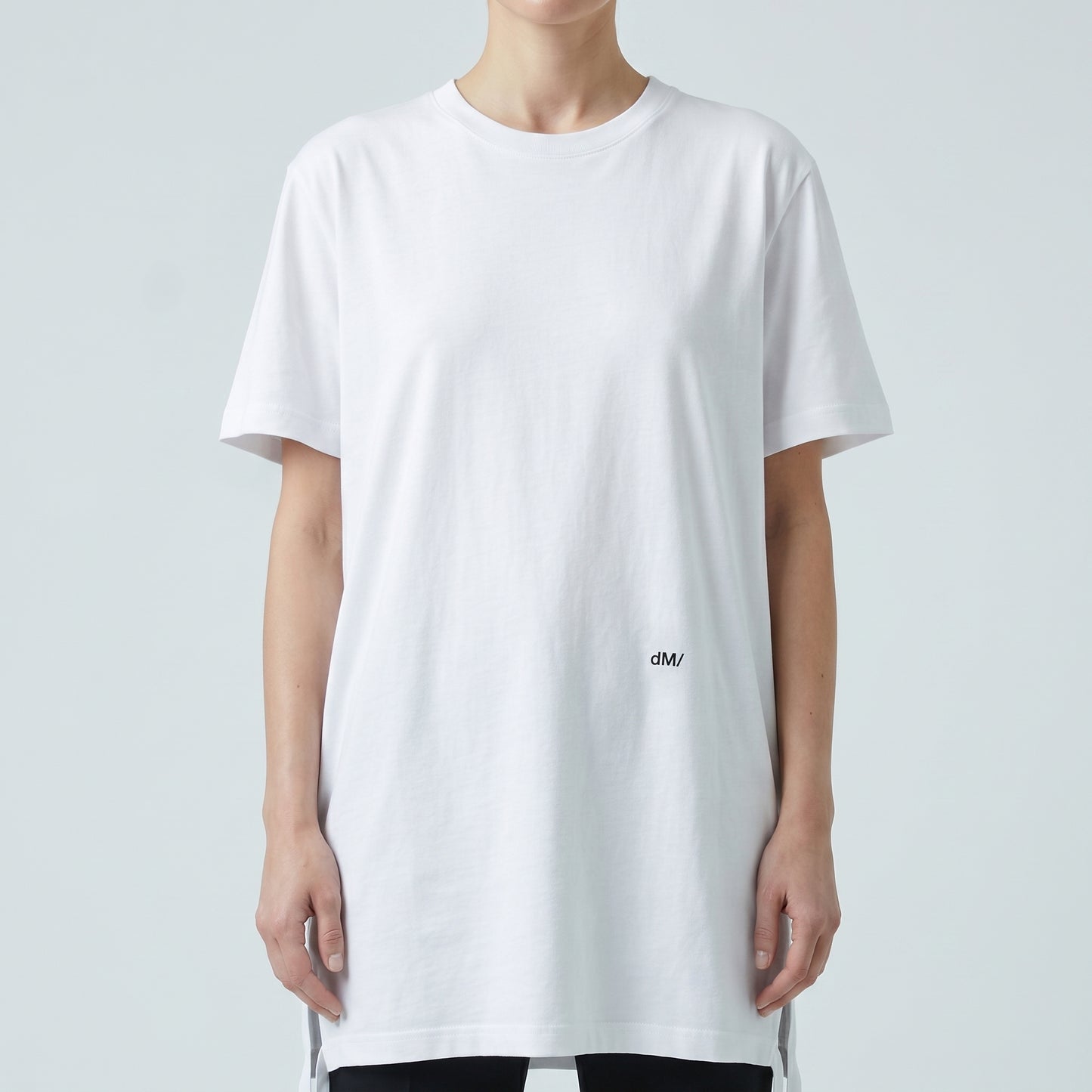 Minimalist White Side Tie T-Shirt