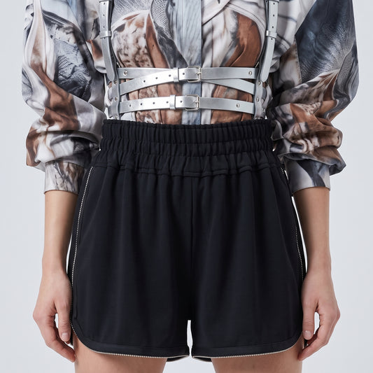 Elegant Embellished High-Waisted Shorts