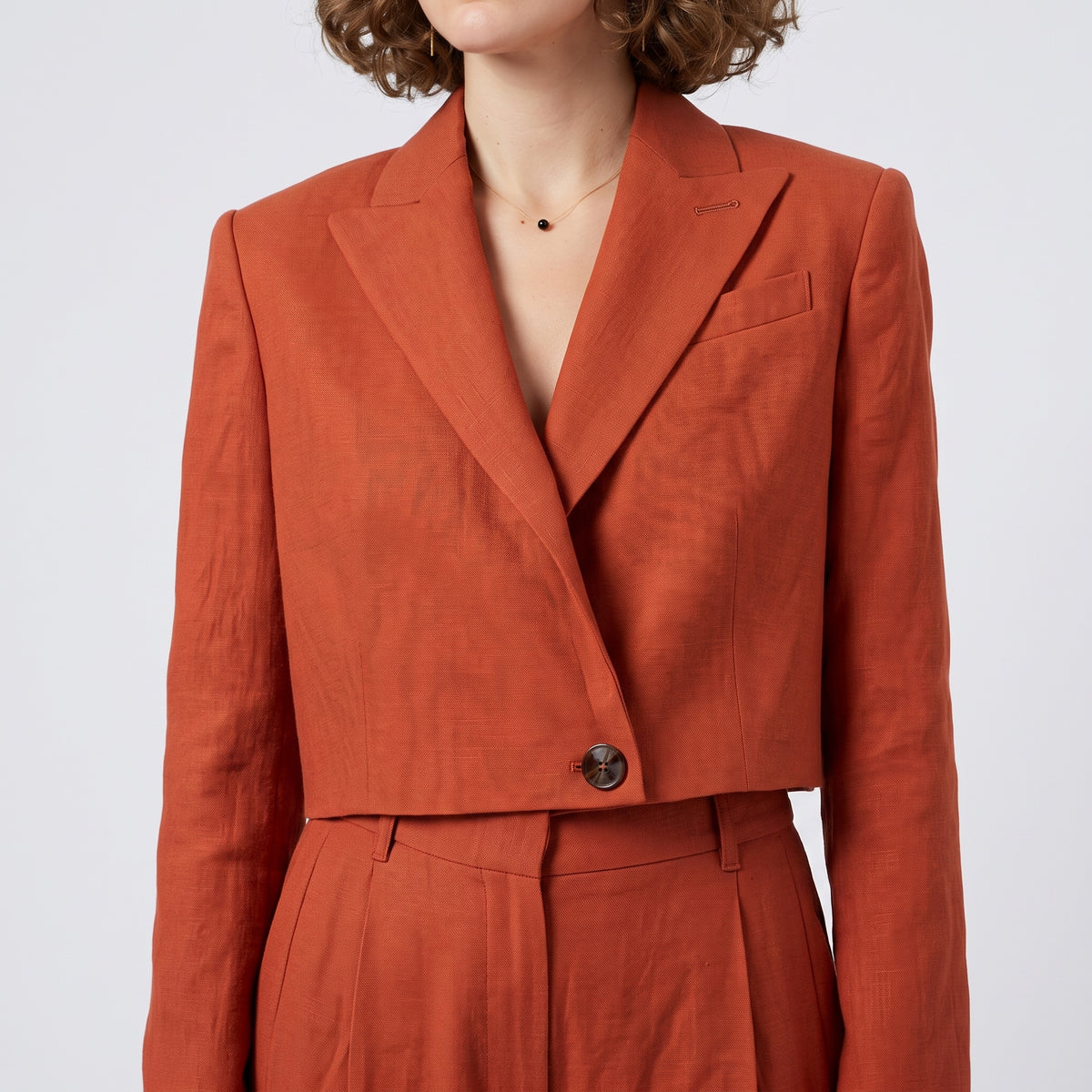 Tailored Cropped Blazer Jacket