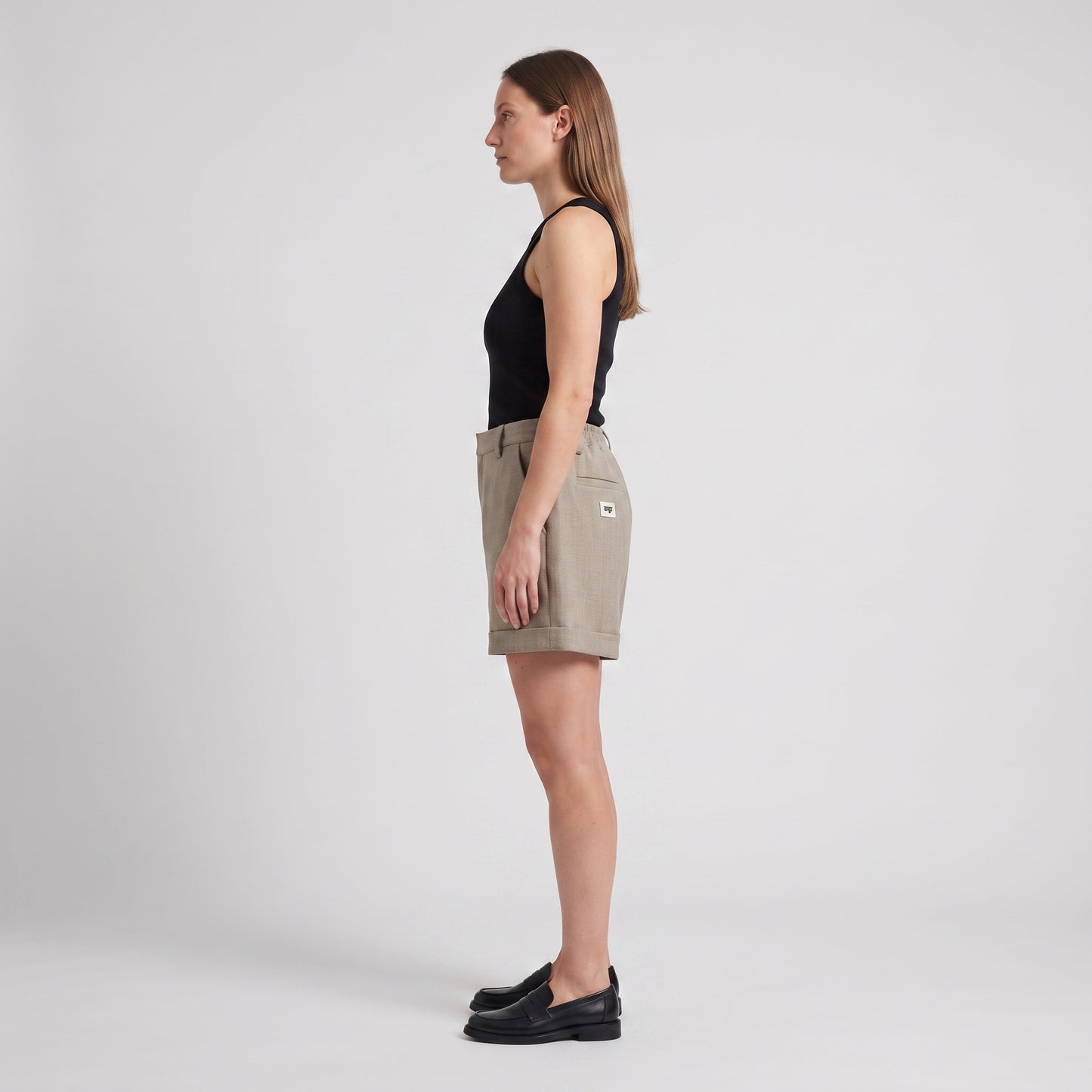 Tailored Beige Linen Shorts