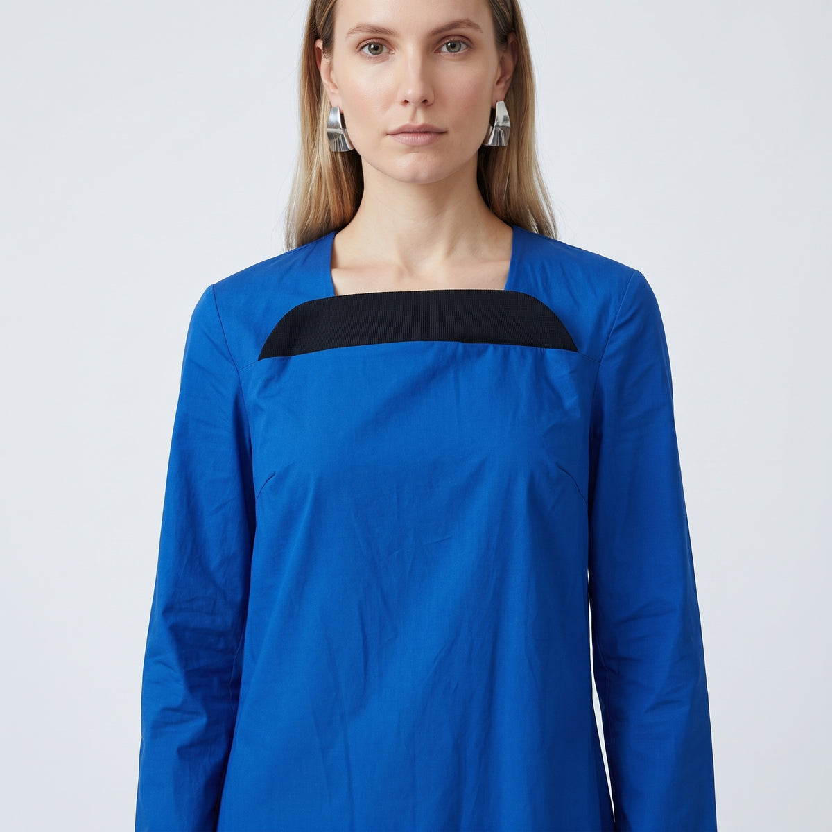 Blue Contrast Detail Long Sleeve