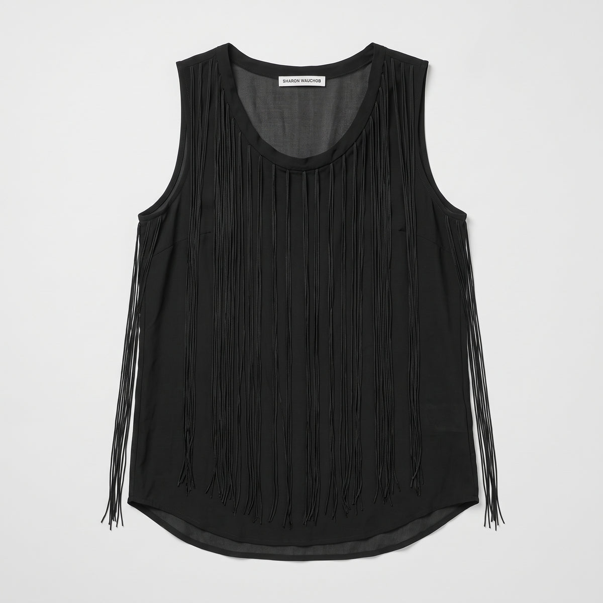 Black Fringe Detailed Sleeveless Top