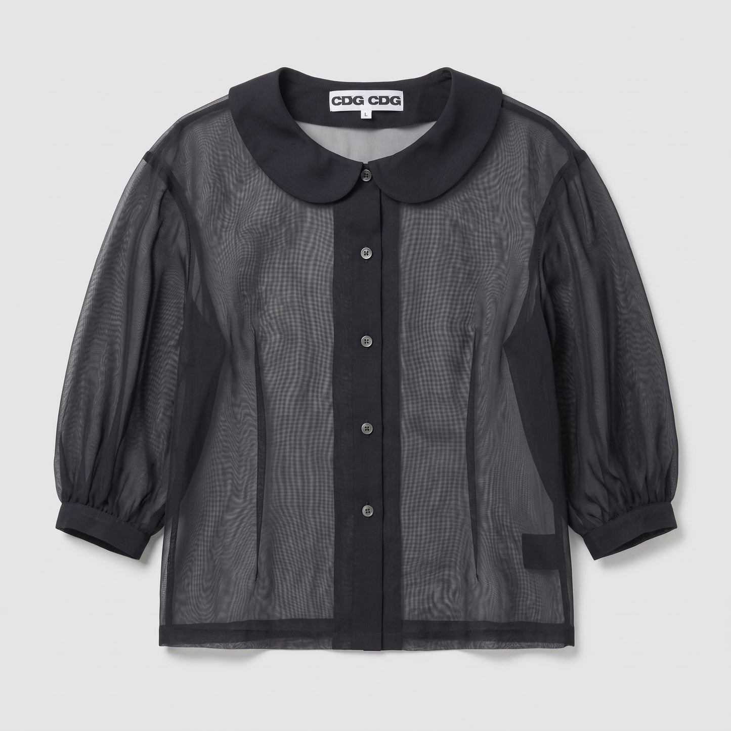 Sheer Peter Pan Collar Blouse
