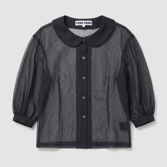 Sheer Peter Pan Collar Blouse