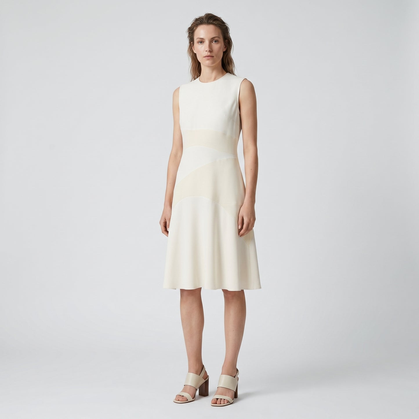 Sleeveless Paneled A-Line Dress