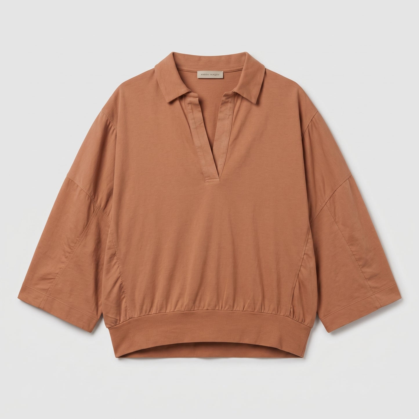 Relaxed Collared Cotton Pullover