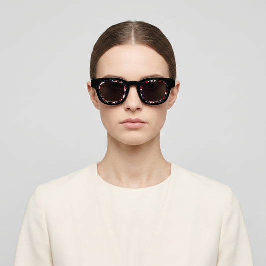 Chic Patterned Rim Sunglasses
