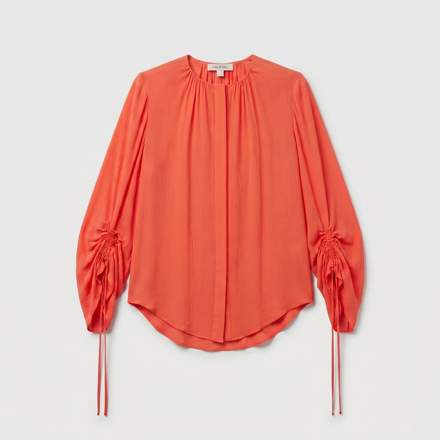 Ruched Sleeve Pleated Blouse