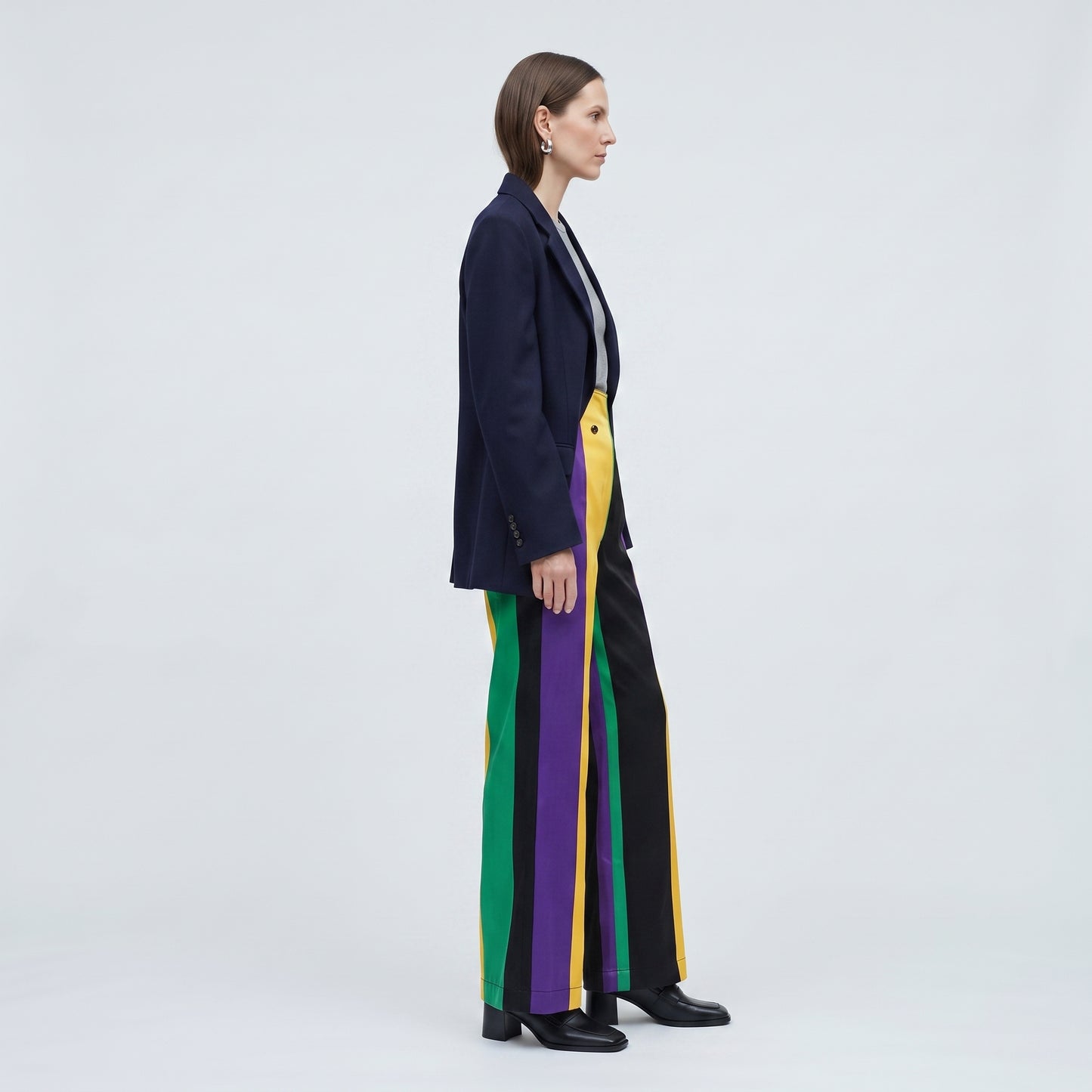 Colorblock High Waisted Trousers