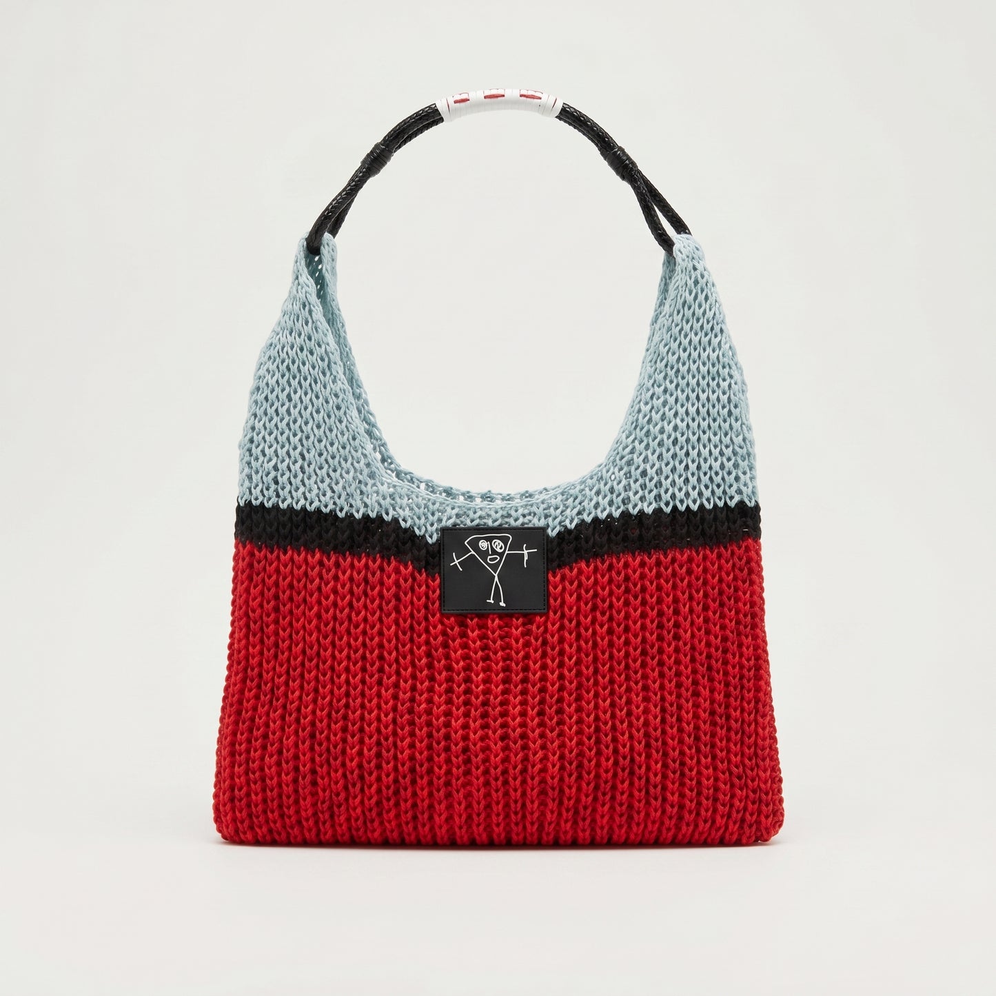 Tricolor Knit Shoulder Bag