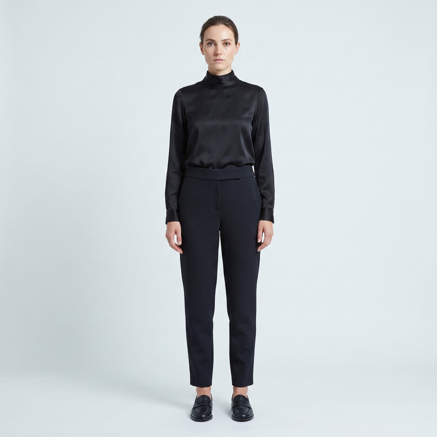Tailored Cropped Black Trousers