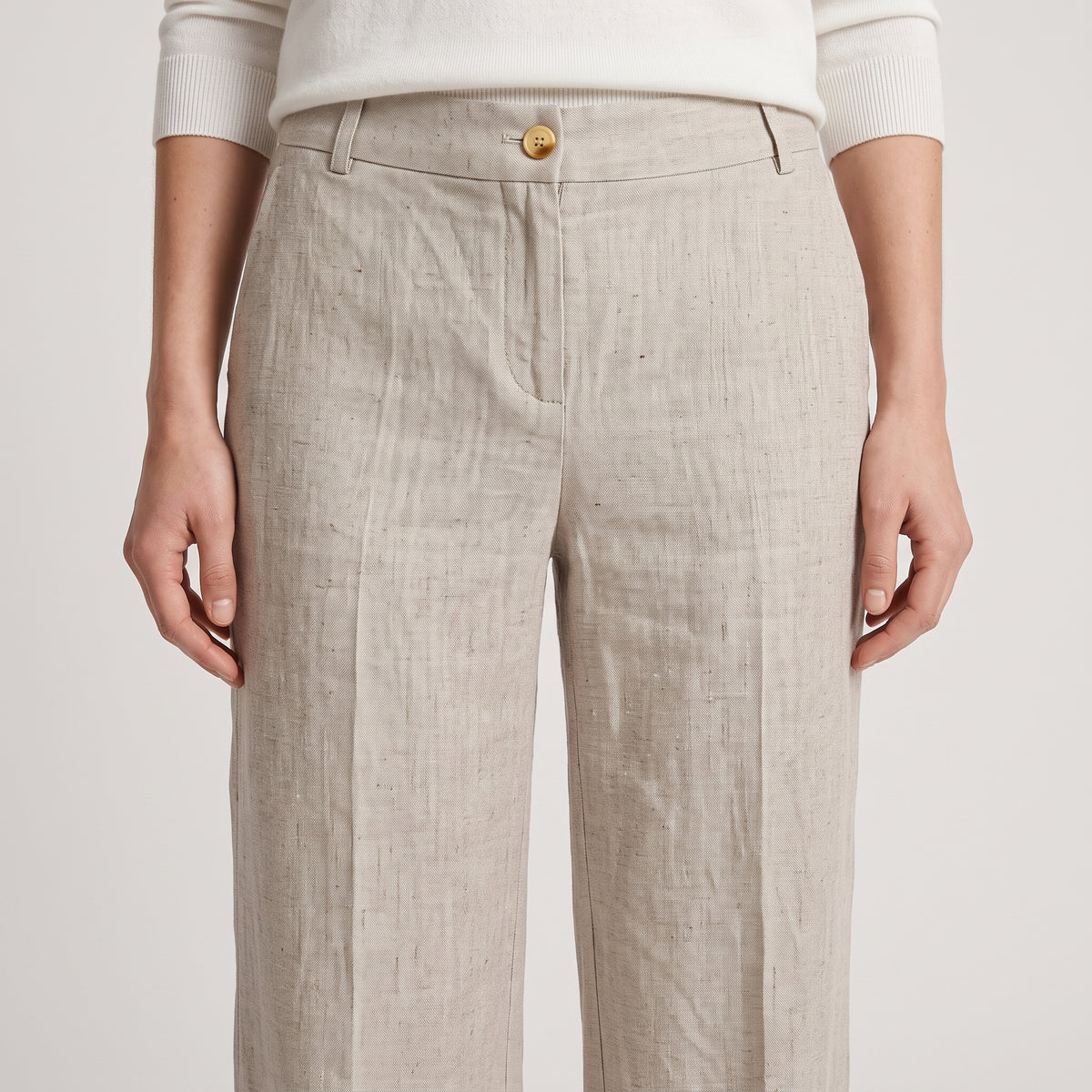 Tailored Linen Straight Leg Trousers