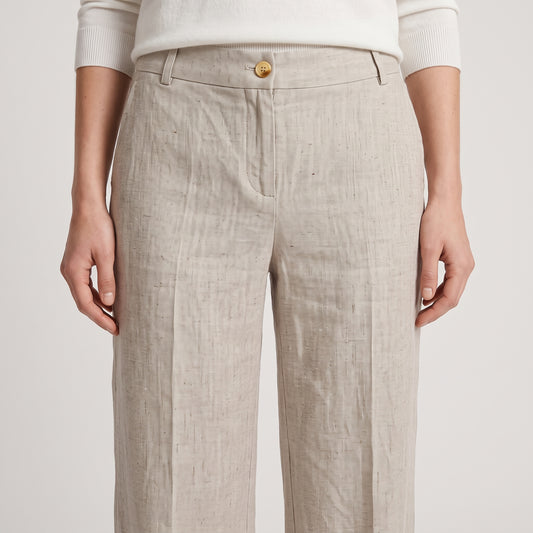 Tailored Linen Straight Leg Trousers