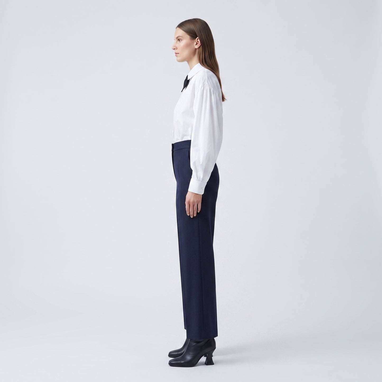 Tailored Navy Wool Trousers