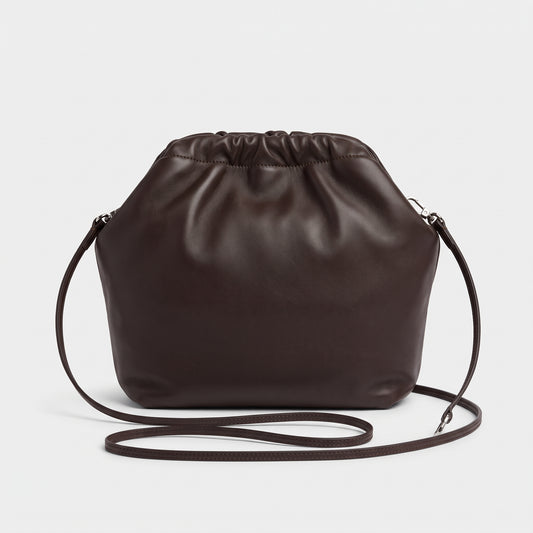 Soft Leather Drawstring Pouch Bag