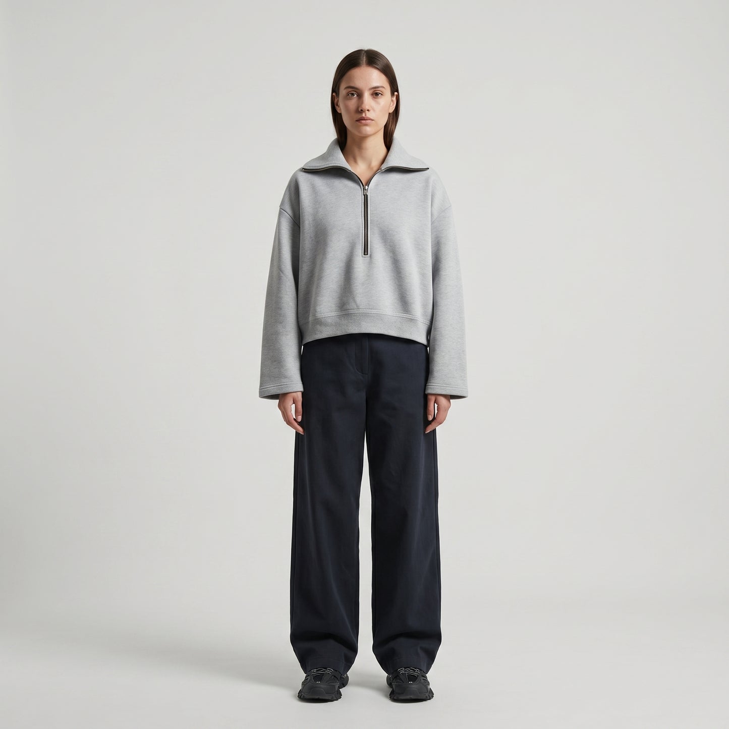Quarter Zip Cotton Sweatshirt