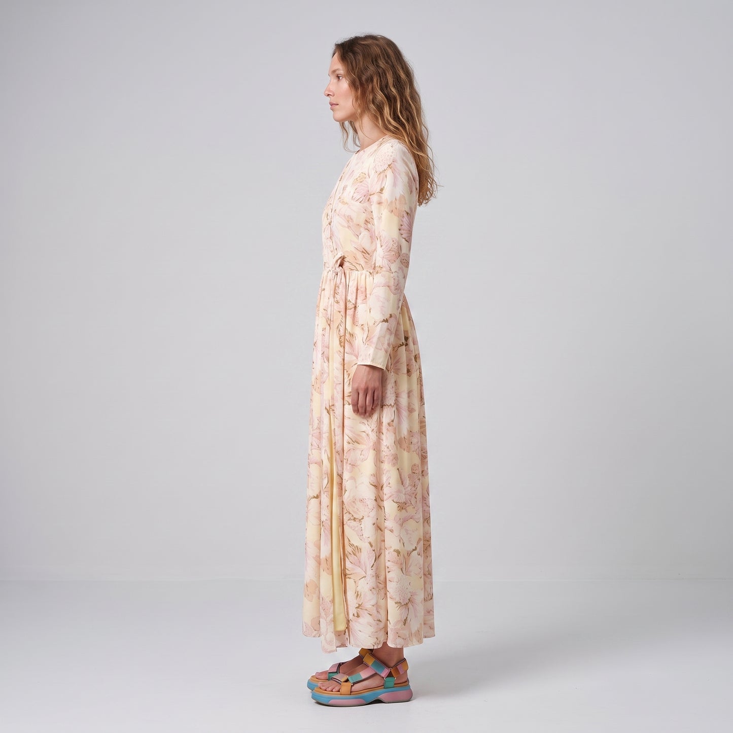 Floral Print Wrap Maxi Dress