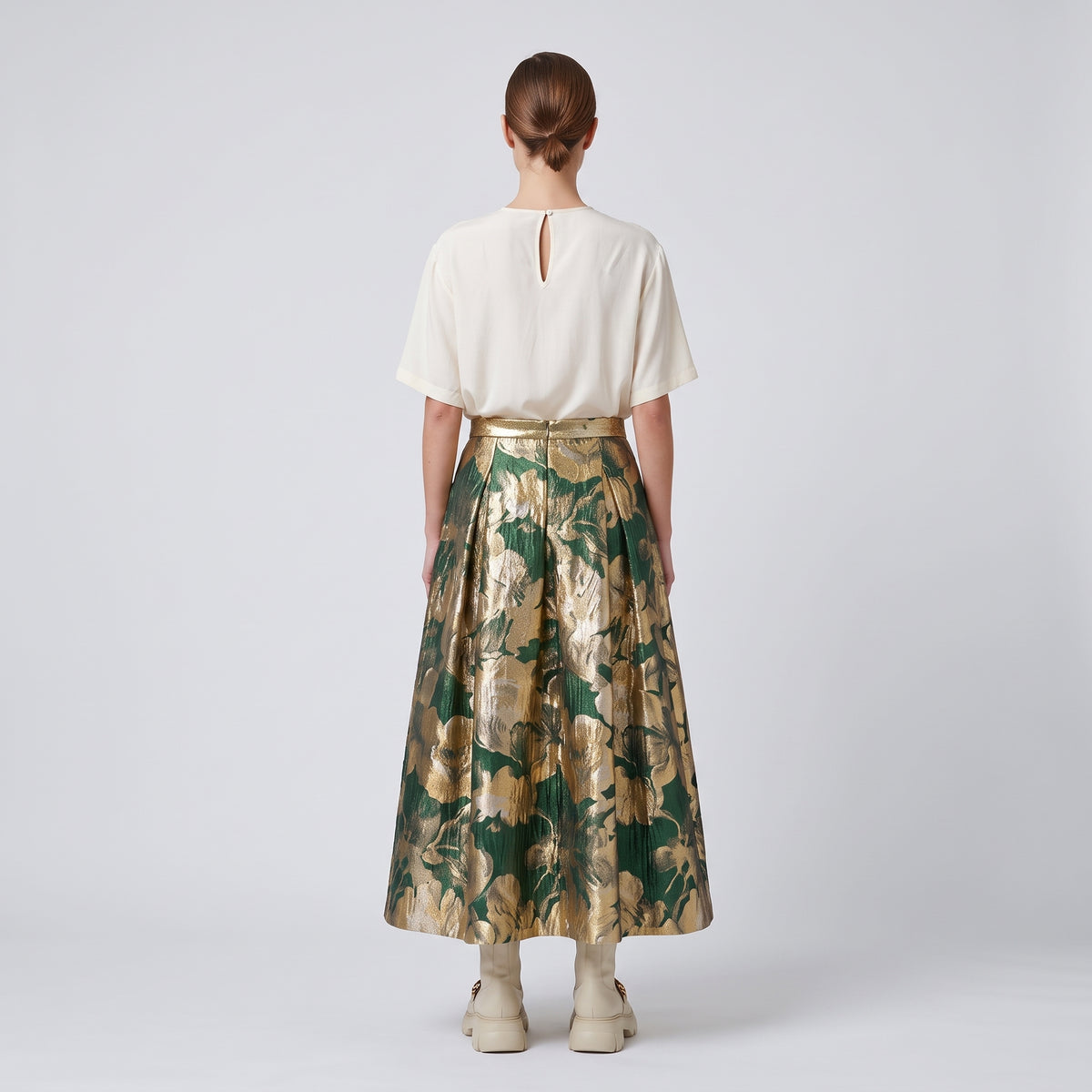 Embellished Silk Crepe Blouse