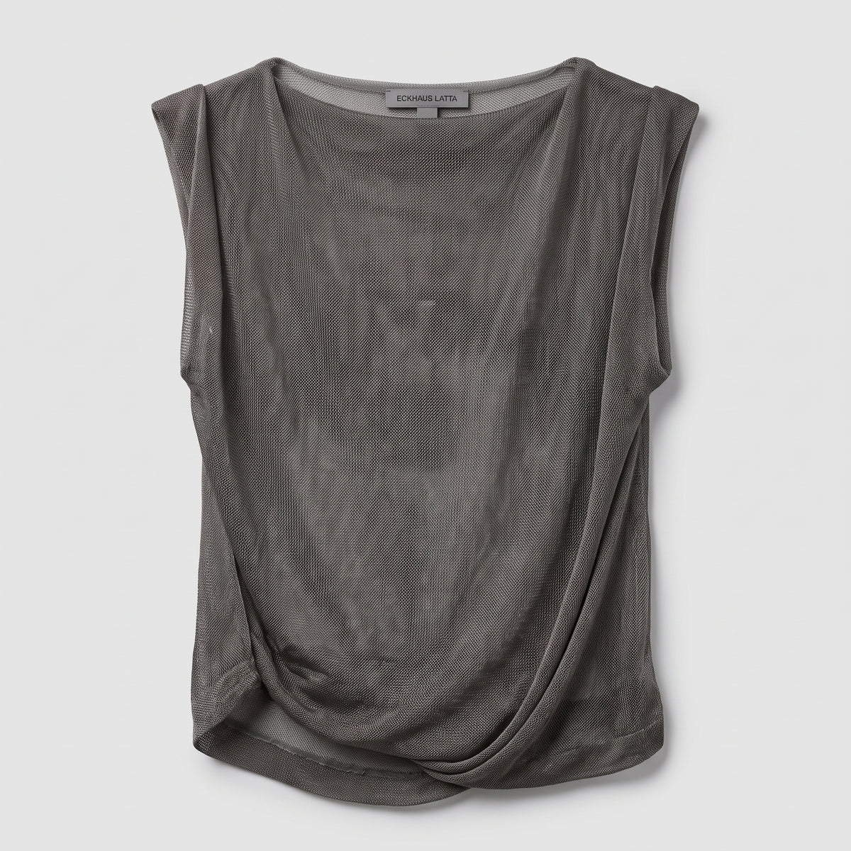 Sheer Draped Sleeveless Top