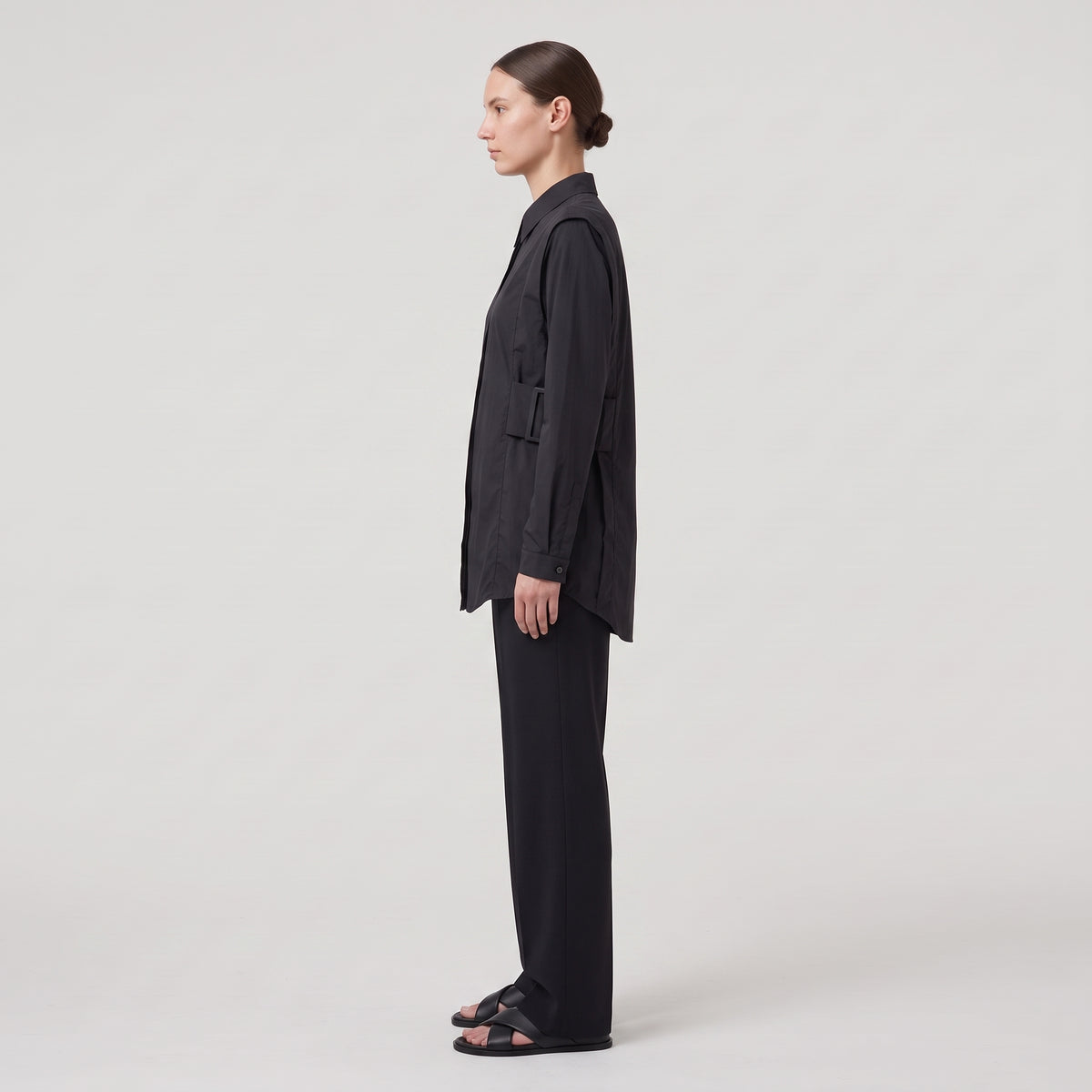 Structured Black Cotton Shirt