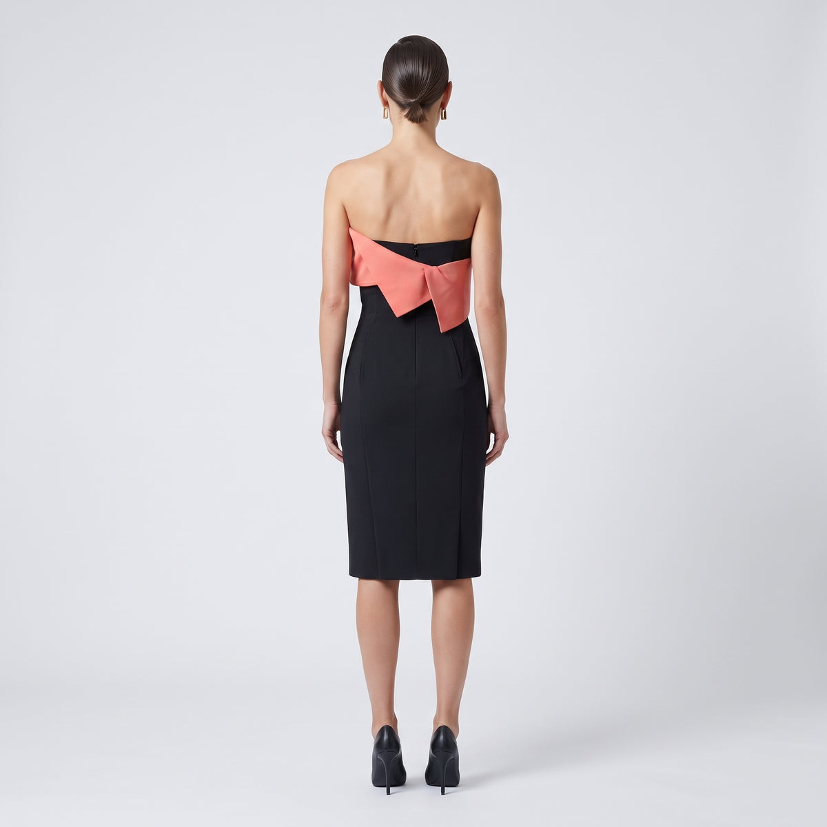 Two-Tone Strapless Cocktail Dress