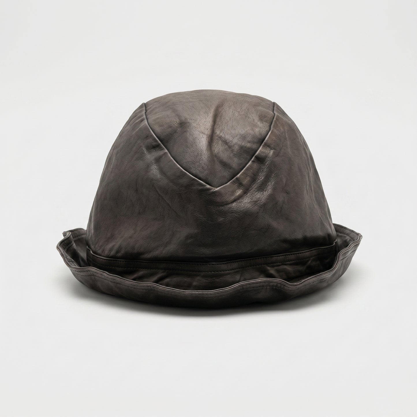 Sculptural Leather Bucket Hat