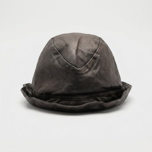 Sculptural Leather Bucket Hat