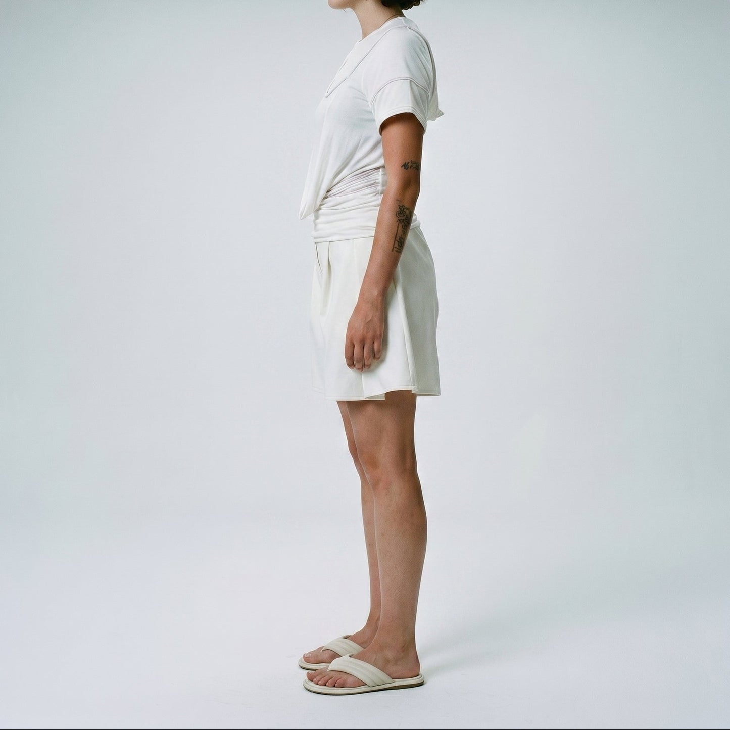 Ruched Layered Cotton Top