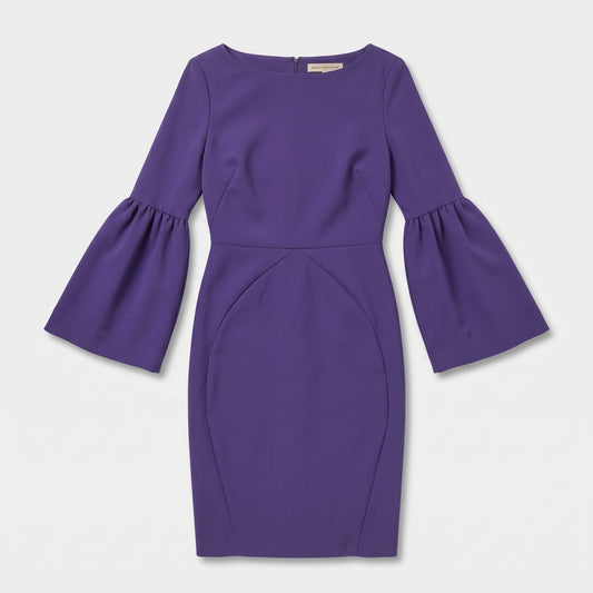 Elegant Bell-Sleeve Sheath Dress