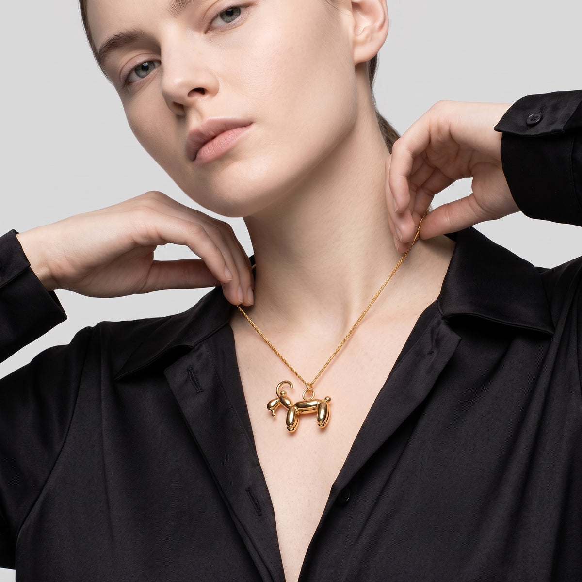 Gold Balloon Animal Pendant Necklace