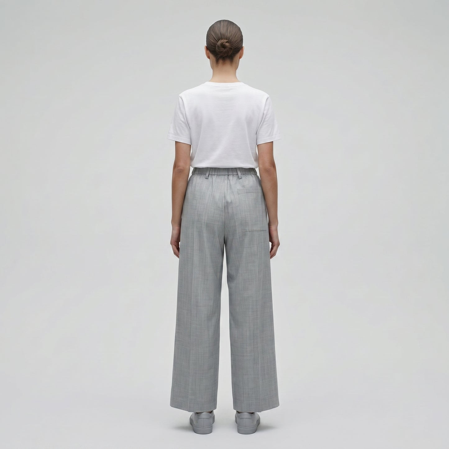 Tailored Wide-Leg Grey Trousers