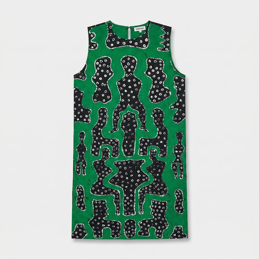 Abstract Print Sleeveless Shift Dress