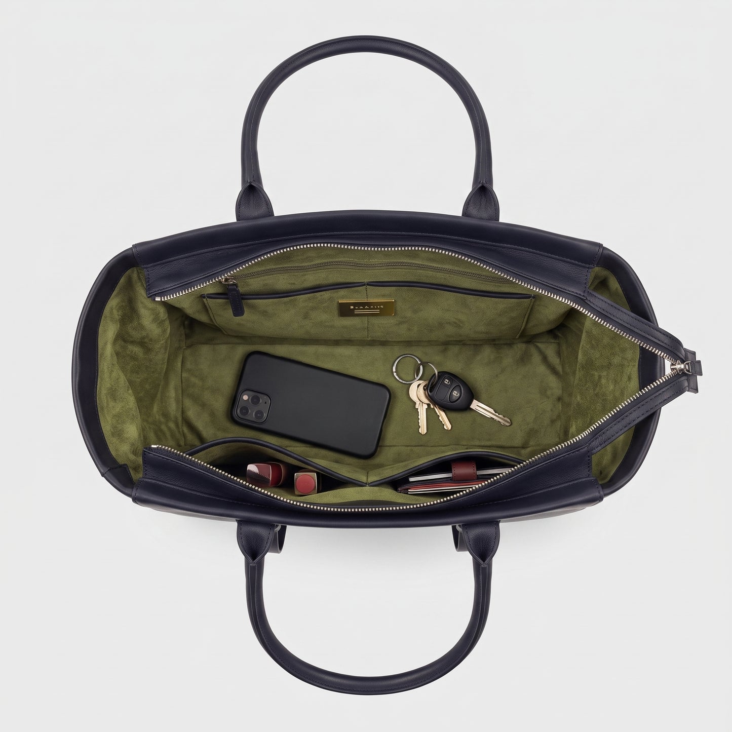 Structured Leather Tote Bag